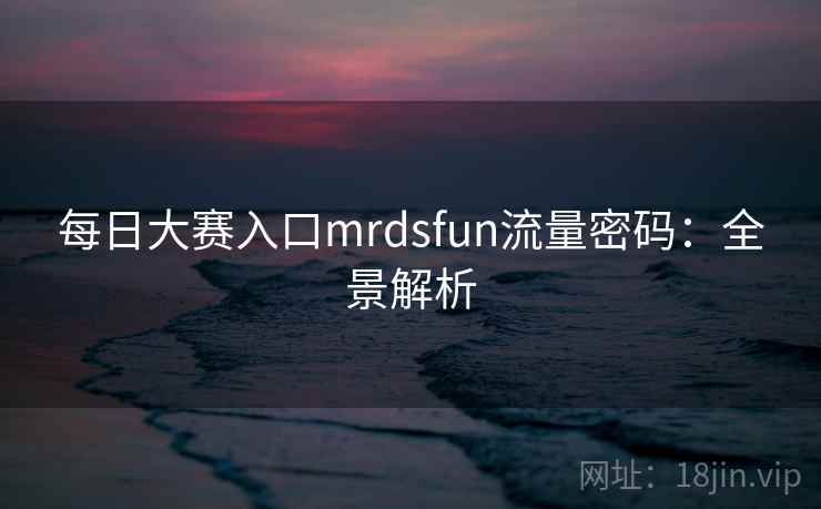 每日大赛入口mrdsfun流量密码：全景解析